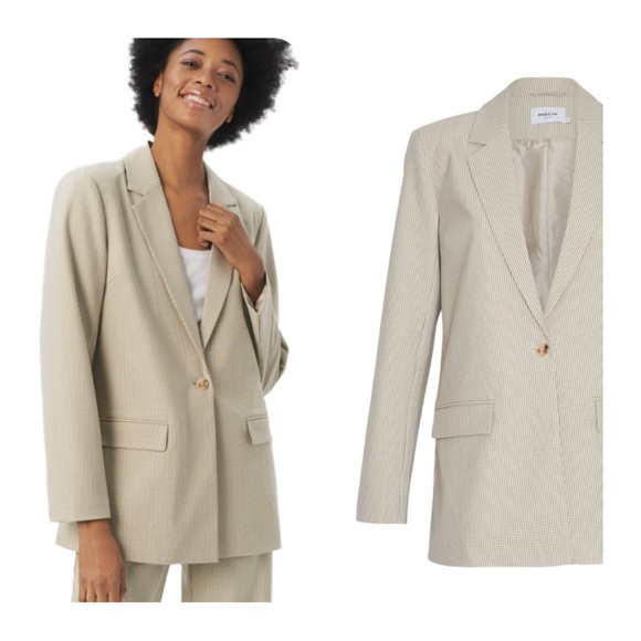 [L] MSCH COPENHAGEN Blazer checkered single breasted - Picture 1 of 12